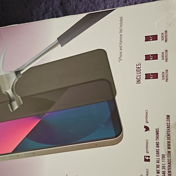 Gen Tek 3 Pk Privacy Glass HD Tempered Screen Protectors Fits iPhone 14 13 12 - Picture 8 of 16